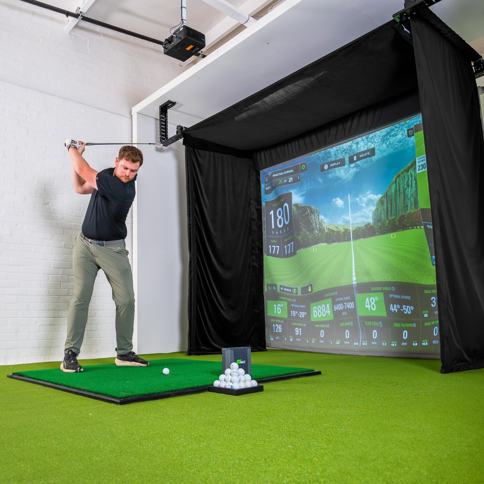 Golfbays Retractable Simbox Golf Simulator Enclosure - W 12
