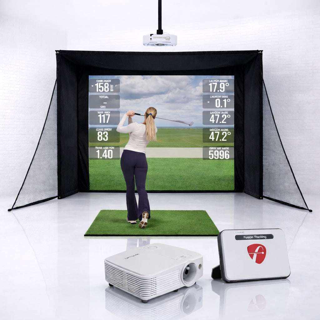 Flightscope Simulator Dimensions FlightScope Mevo+ SimBox Home Golf Simulator Full Package